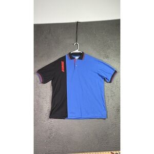 Vintage Sonic Polo Shirt Mens‎ Large Blue Black Embroidered Uniform Made USA 90s